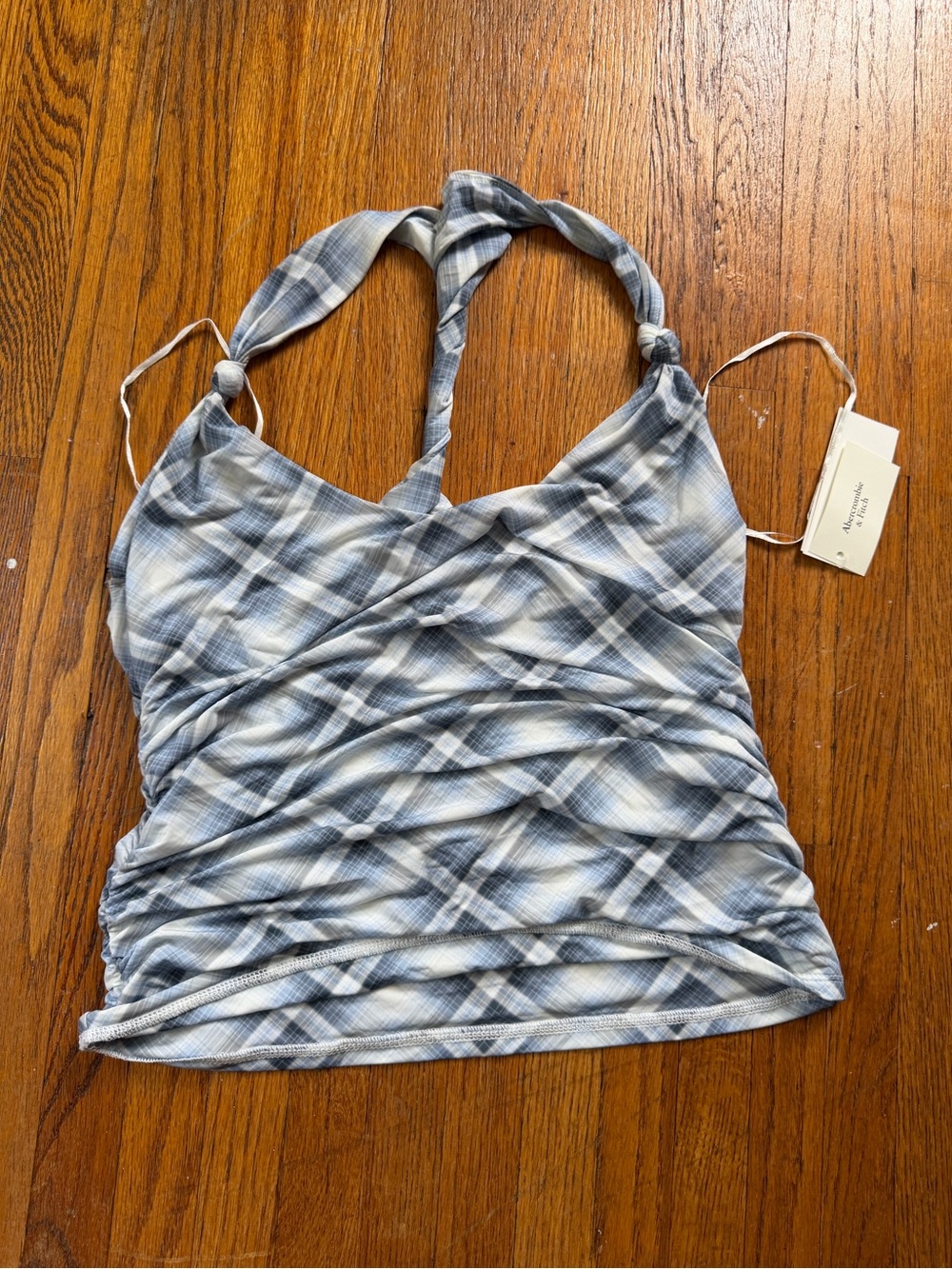 Abercrombie & Fitch Blue Plaid Halter Camisole